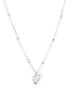 Rhodium Plated Heart Pendant and Chain Necklace