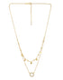 18kt Gold Plated CZ Circular Pendant Layered Necklace