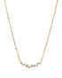 Gold Plated CZ studded Curved Bar Pendant Necklace