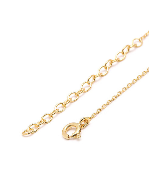 18kt Gold Plated CZ Green Stone Pendant and Chain Necklace
