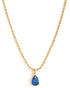 18kt Gold Plated Blue Teardrop Pendant with Chain