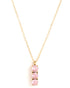 18kt Gold Plated Pink CZ Vertical Bar Pendant with Chain
