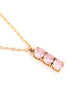18kt Gold Plated Pink CZ Vertical Bar Pendant with Chain