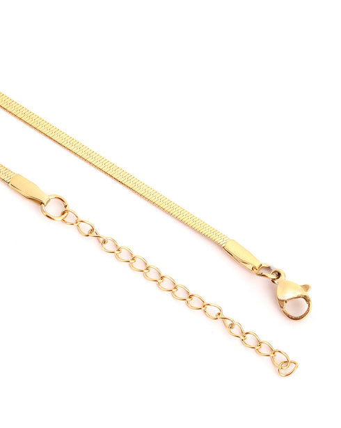 18kt Gold Plated Snake Chain Butterfly Lariat Necklace