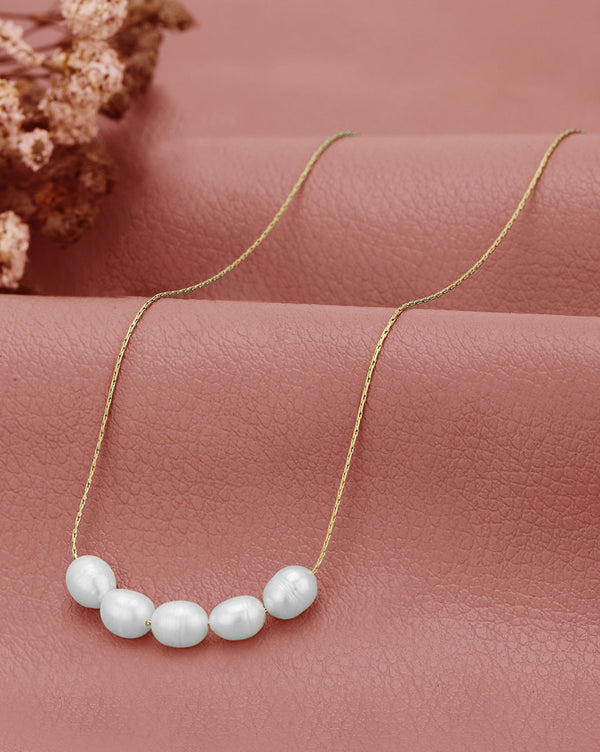 18kt Gold Plated Multiple Pearl Necklace