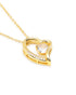 Gold Plated CZ Solitaite Heart Pendant and Chain