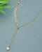 Gold Plated Dangling Pearl Leaf Necklace