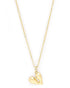 18kt Gold Plated Puff Heart Pendant and Chain