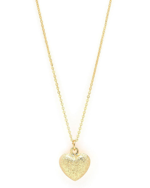 18kt Gold Plated Puffy Heart Pendant and Chain