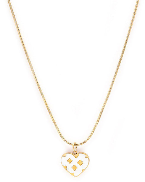 18kt Gold Plated Shell and Heart Pendant and Chain