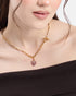 18kt Gold Plated CZ Heart Pendant with Toggle Necklace