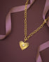 18kt Gold Plated CZ Heart Pendant and Chain