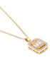 Gold Plated CZ Square Pendant and Chain