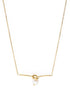 Gold Plated Dangling Bar and Pearl Necklace
