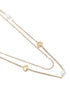 Gold Plated Heart and Pearl Charm Layered Necklace