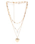 Rose Gold Plated Pearl Dangling Openable Heart Layered Necklace