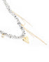 Silver-Plated Heart Charm Statement Choker Necklace