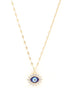 Gold Plated CZ Evil Eye Pendant and Chain