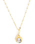 Gold Plated CZ Solitaire Pendant and Chain
