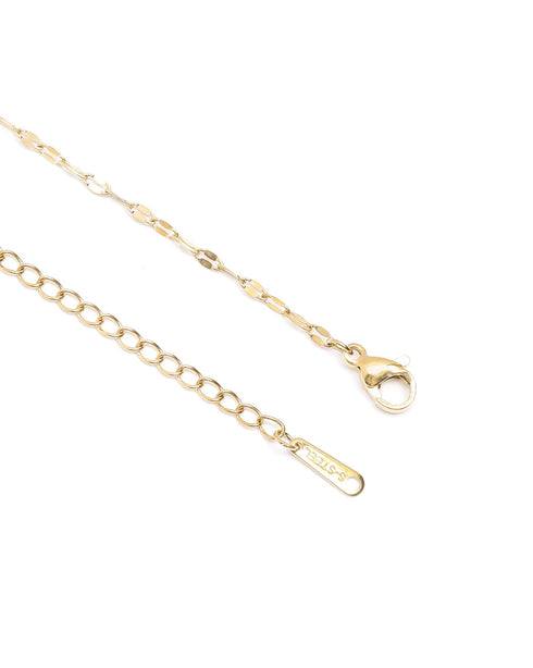 Gold Plated Green CZ Square Pendant and Chain