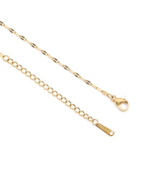 Gold-Plated CZ Pearl Leaf Charm Pendant and Chain