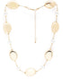 Gold-Plated Pearl Accent Statement Long Necklace