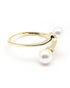 Gold Plated CZ Pearl Adjustable Classic Ring