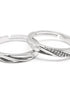 Silver Plated CZ Couple Ring Set