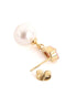 18kt Gold Plated Pear Drop CZ Pearl Necklace and Drop Earring Set