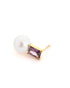 18kt Gold Plated Lavender CZ Pearl Necklace and Drop Earring Set