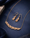 18kt Rose Gold Plated CZ Statement Necklace and Earring Set