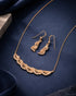 18kt Rose Gold Plated CZ Statement Necklace and Earring Set