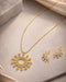 18kt Gold Plated CZ Sunburst Necklace and Earring Set