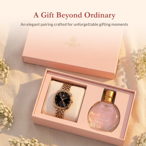 Gift Set of 2 Celeste Brown Watch And Blush Perfume 30ML - CLPLG124