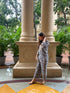 Amita in Chikankari Co-ord set in Polysilk for Women- Black With Golden
