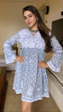 Amita in Saba Chikankari Dress in Mul cotton - Blue