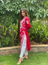 Miesha Iyer in Premium Hand Embroidery Chikankari Kurta Modal Cotton- Red