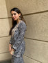 Amita in Chikankari Co-ord set in Polysilk for Women- Black With Golden
