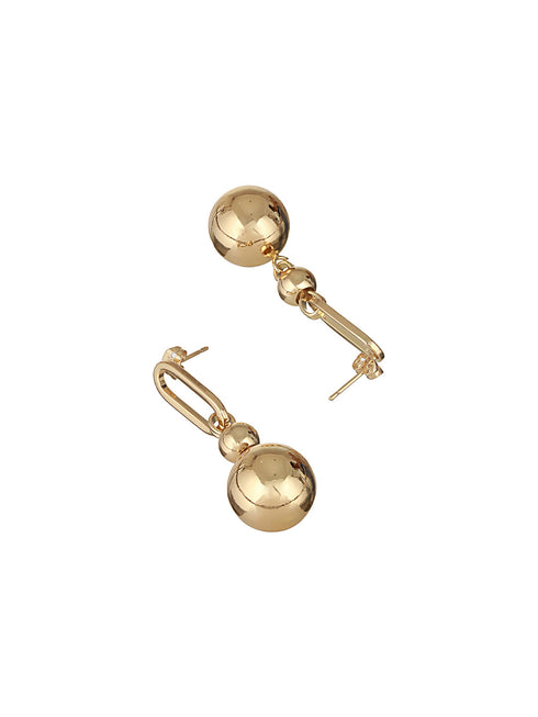Anti-Tarnish Gold Toned Ball loop Hoop Dangler earrings