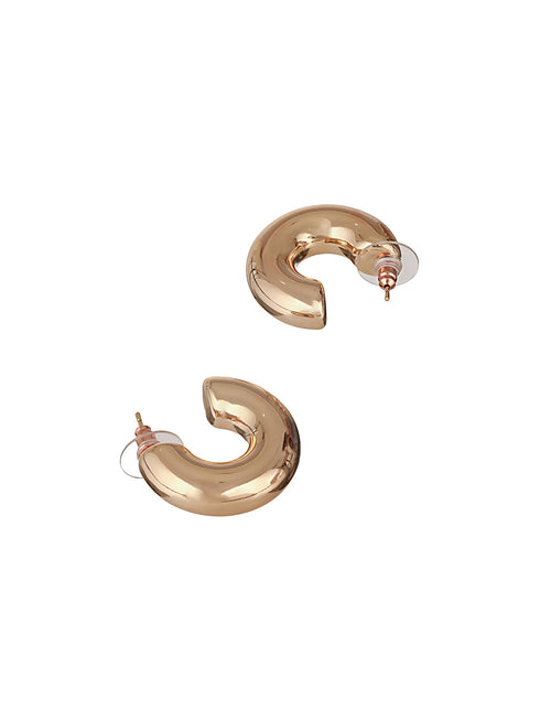 Anti-Tarnish 18 k Gold Plated Bold Statement C Half Hoop earrings