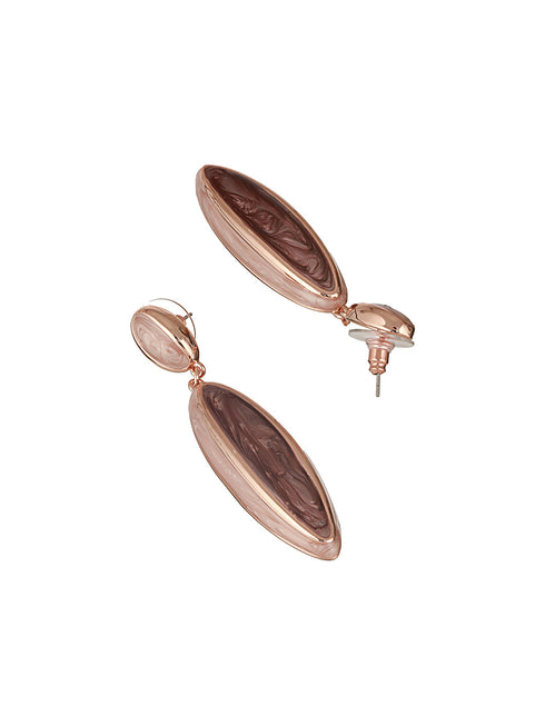 Anti-Tarnish 18k Gold Plated & Enamelled Eliptical Dangler earrings