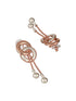 Anti-Tarnish Rose Gold 2 Toned Circular Knotted Dangling Earrings