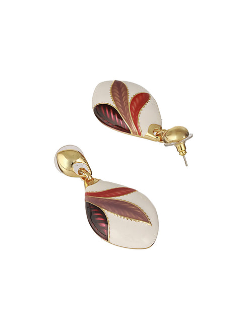 Anti-Tarnish 18k Gold Plated Dual Tone Knot Dangler Earrings