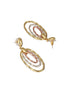 Anti-Tarnish 3 Toned Twisted Elliptical Concentric Ring Hoop Earrings