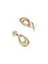 Anti-Tarnish Tri Gold Plated Concentric Drop Shaped Dangler Hoop Earrings