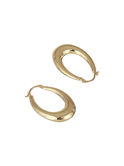 Anti-Tarnish Gold Plated U -Shaped Chunky Hoop Earrings