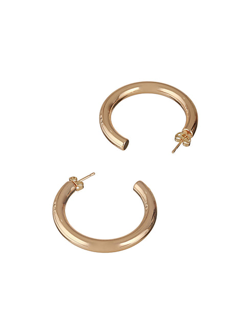 Anti-Tarnish 18k Gold Plated Half Hoop Pipe Minimal Earrings