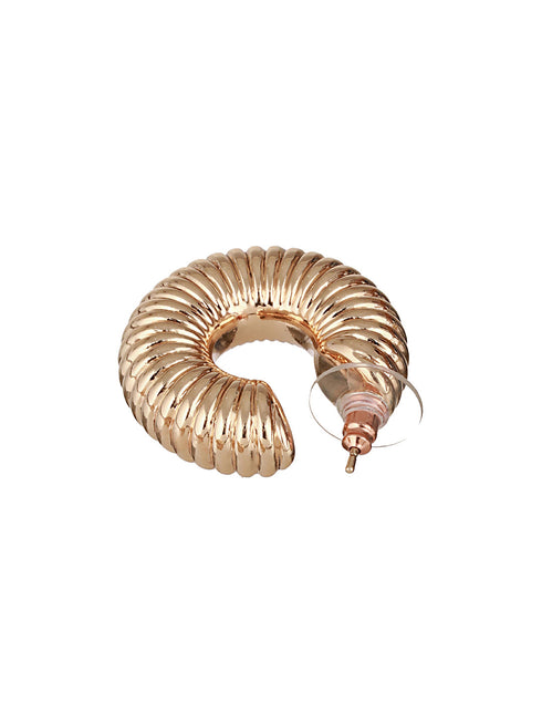 Anti-Tarnish Gold Plated Twister C Hoop Earrings