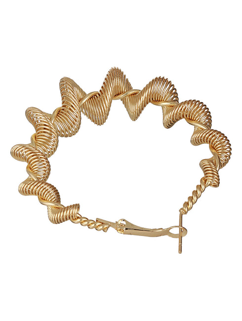 Anti-Tarnish Gold Plated Spiral Twisted Statement Hoops Earrings