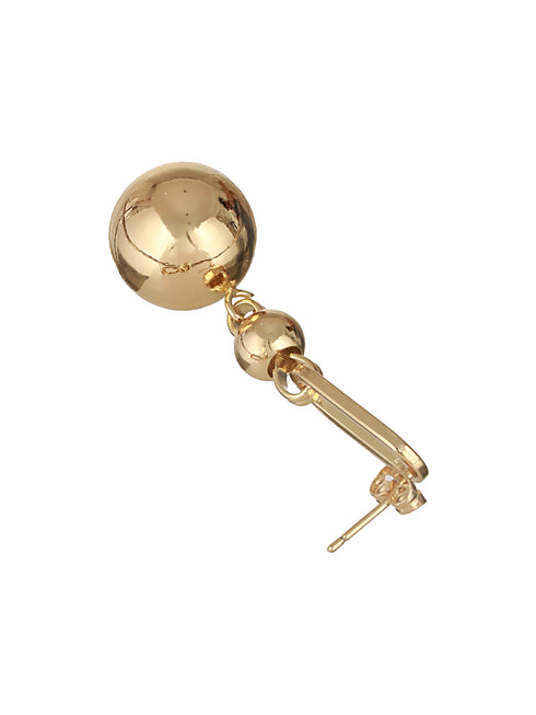 Anti-Tarnish Gold Toned Ball loop Hoop Dangler earrings